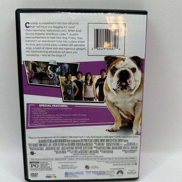 Hotel For Dogs DVD 2009 PG Emma Roberts Jake T Austin Paramount Widescreen - Picture 5 of 6